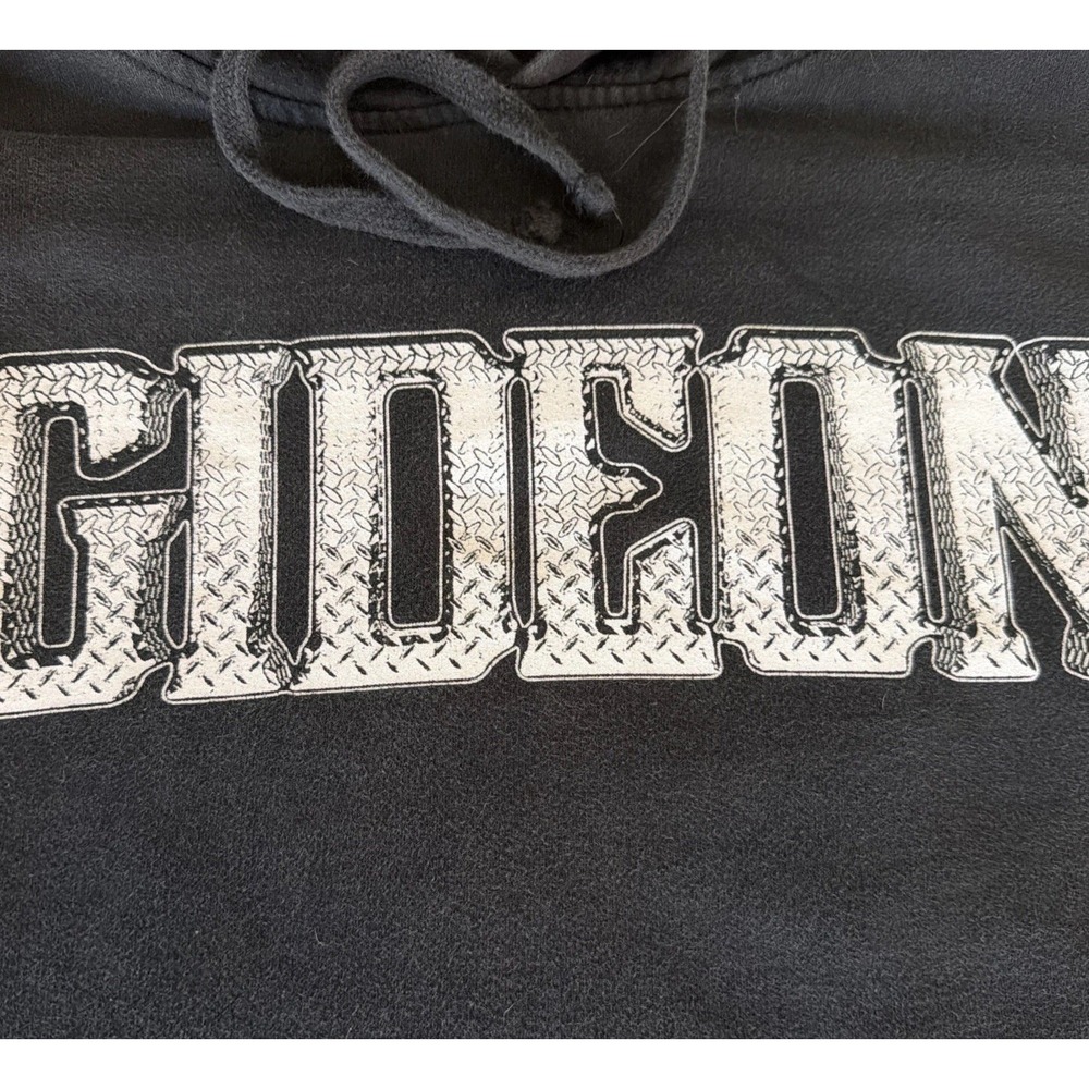 Gideon Band Hoodie Diamond Plate Logo Hardcore Metalcore Black M